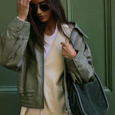 Free People Barlow Bucket Bag- Dark Olive