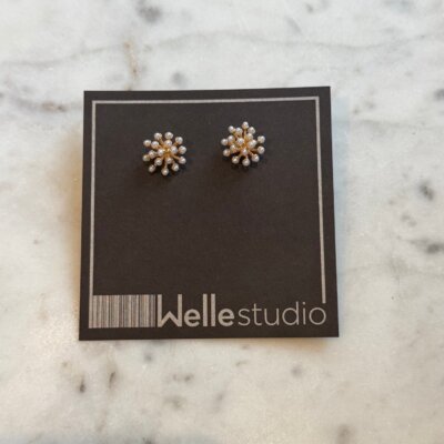 Tiny Pearl Starburst Stud Earrings
