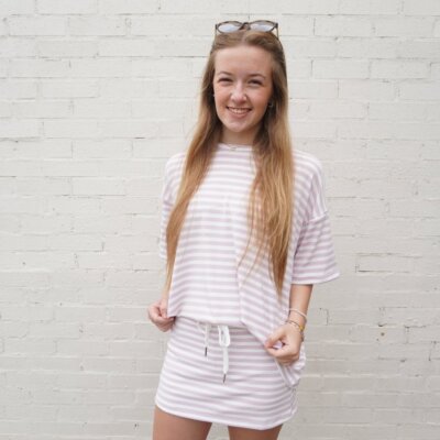 Pale Pink Mid Rise Skort Set