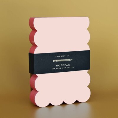 Scalloped Shaped Notepad | Peach + Persimmon Edge