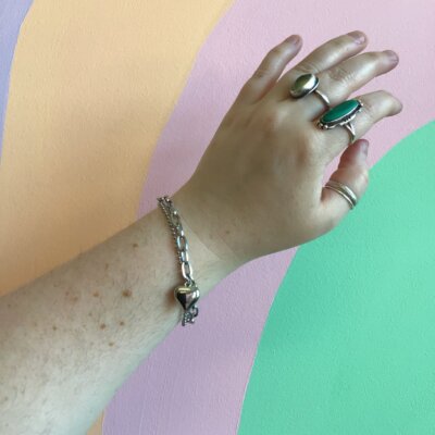 Layered Titanium Paperclip Bracelets