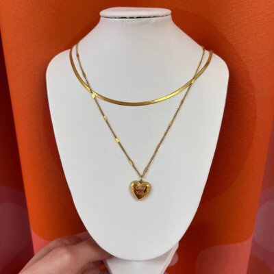Love You Stacked Titanium Necklace