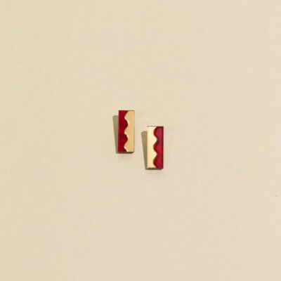 Suni Studs - Red | Gold