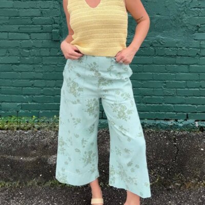 Mint Blossom Cropped Pant