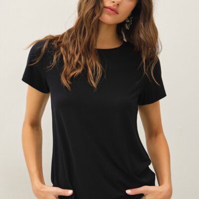 Bamboo Round Neck - Black
