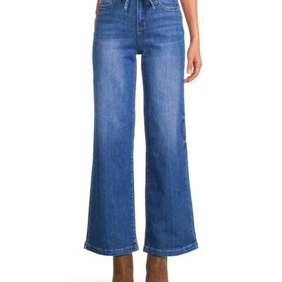 New York Wide Leg Belted Jeans Starlight