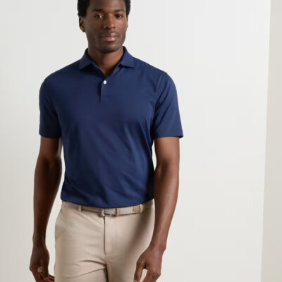 Peter Millar Solid Perf Polo Navy