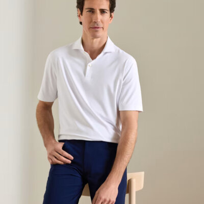 Peter Millar Solid Perf Polo White