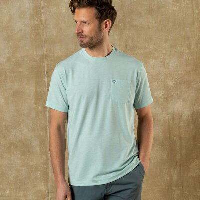 Duck Head Windward Perf T-Shirt Aspen Heathered Green