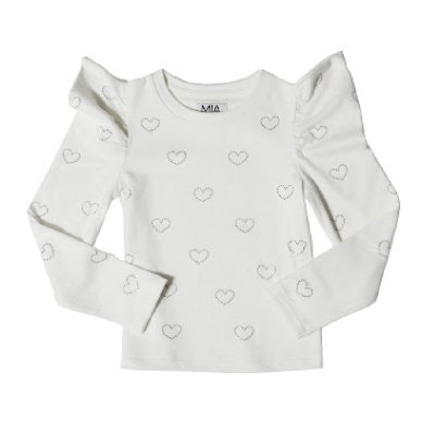 White Puff Sleeve Heart Top