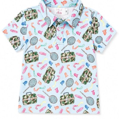 Boys Fishing Snacks S/S Polo