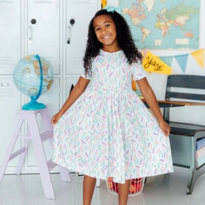 Color Crayons S/S Pocket Twirl Dress