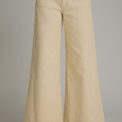 Knit Wide Leg Pants ECRU