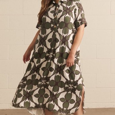 Short Sleeve Middi Shirt Dress