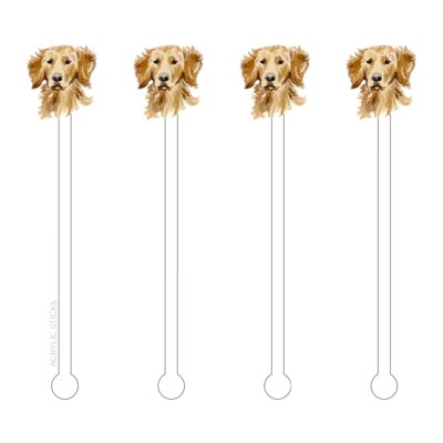 Golden Retriever Profile Acrylic Stir Sticks