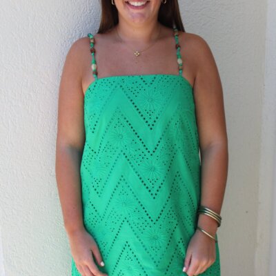 Inez Green Mini Dress