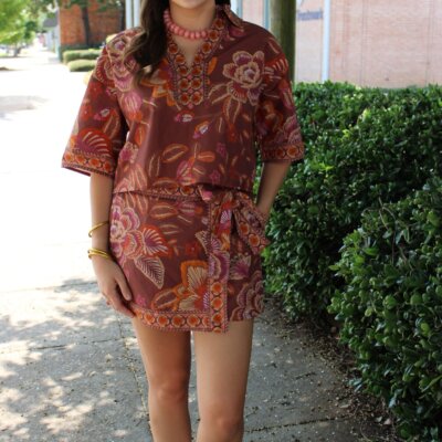 Terra Cotta Print Top