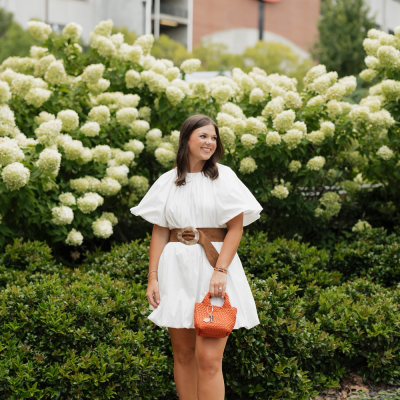 Sadie White Bubble Hem Mini Dress