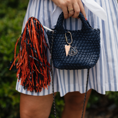 Navy Braided Clutch