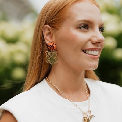 AU Tiger Seed Bead Earrings