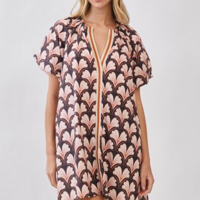 Floral Print Puff Sleeve Mini Dress