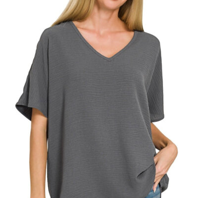 Woven V-Neck Top