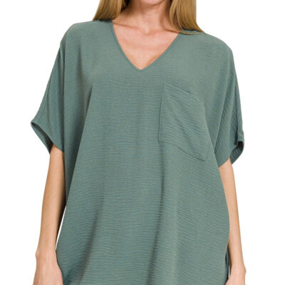 Woven Dolman Top