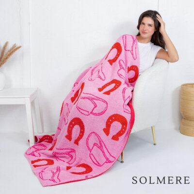Pink Horseshoes Blanket