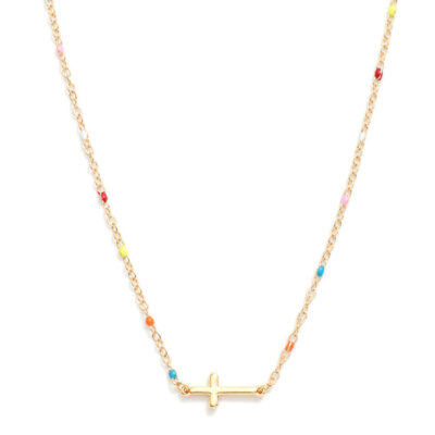 Horizontal Cross Beaded Necklace