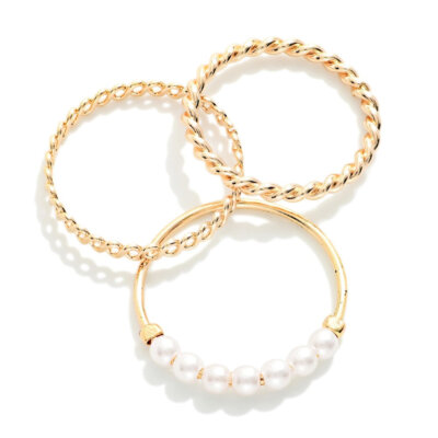Twisted Gold Rings Set