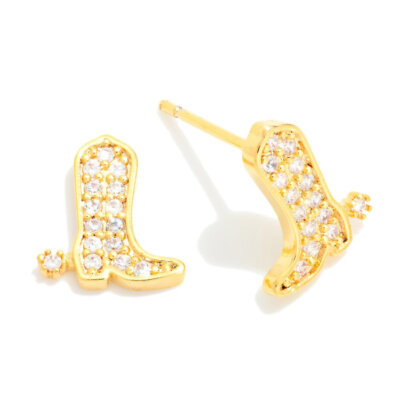 Gold Cowgirl Boots Rhinestone Studs