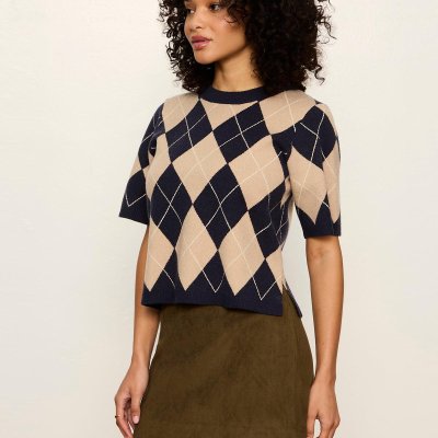 Perfect Sweater Tee- Loma Argyle