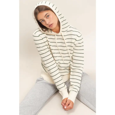 Stripe Knit Hoodie