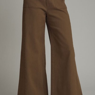 Knit Wide Leg Pants BROWN