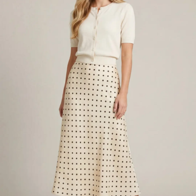 Polka Dot Midi Skirt