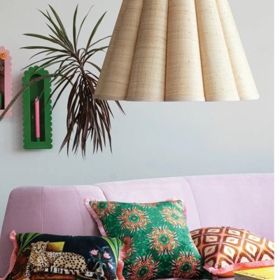 Raffia Scalloped Pendant Light