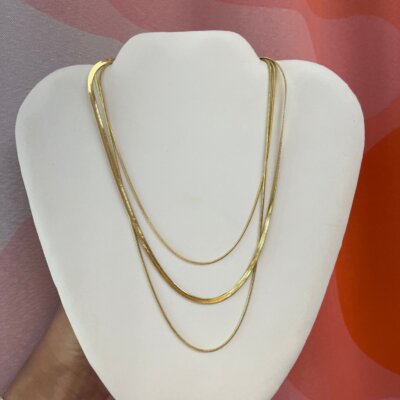 Titanium Triple Layering Necklace