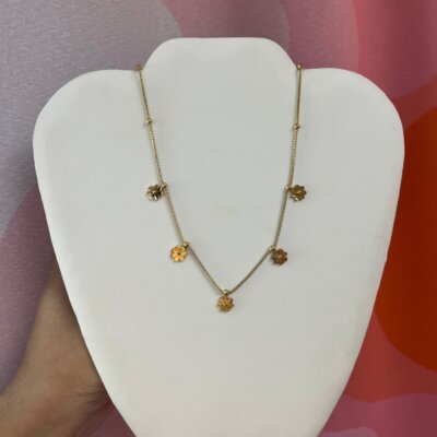 Titanium Daisies Necklace
