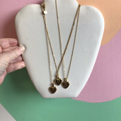 Titanium Initial Heart Necklace