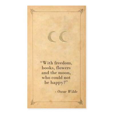 Literary Quote Earrings - Crescent Moon