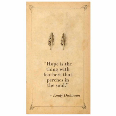 Literary Quote Earrings - Feathers