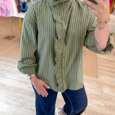 The Ruffle & Stripe Blouse
