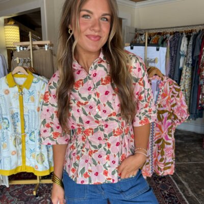 Saffron Bloom Cinched Top