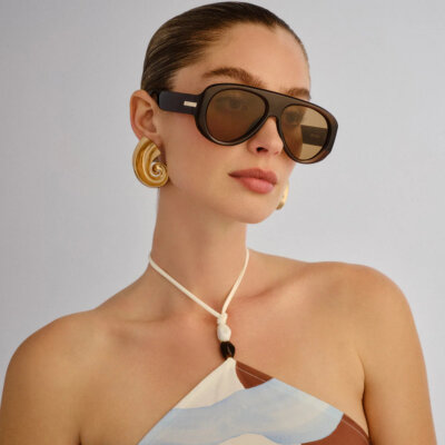Le Specs Dream Boat Sunglasses Cocoa