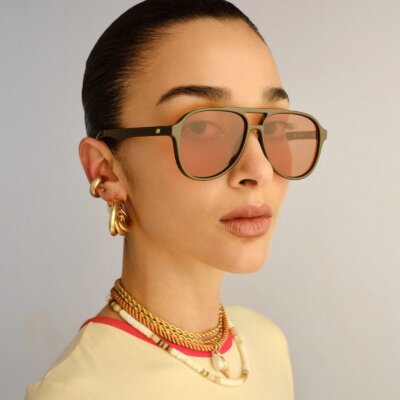 Le Specs Tragic Magic Sunglasses Dark Olive