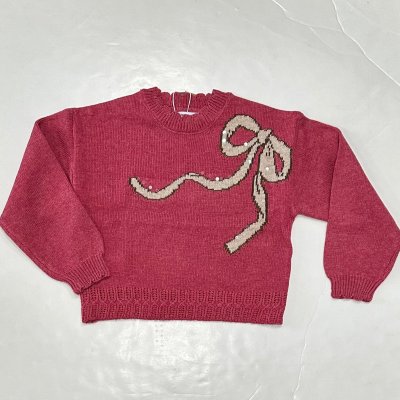 Raspberry Bow Sweater