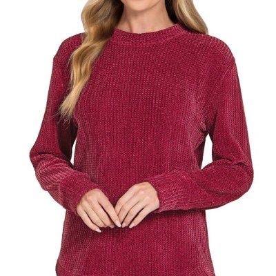 Chenille Round Neck Sweater