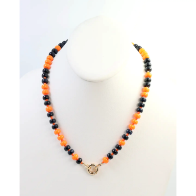 McLane Stone Necklace with Toggle - Navy Orange