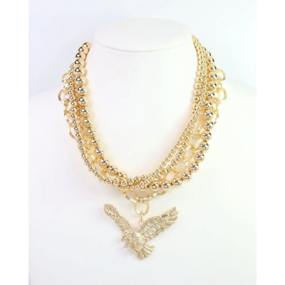 Bree Beaded Layered Necklace - Eagle