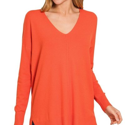 Front Seam Sweater ORANGE